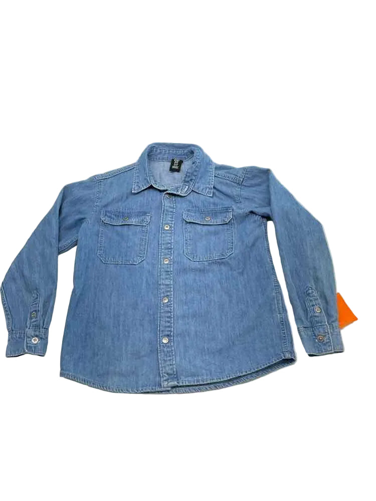 H & M (D) Blue Youth Size 7 Boy's ButtondownLS