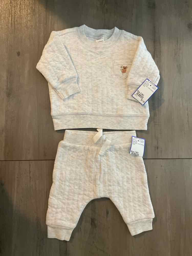 Carters (C) Gray Infant Size 3 MO Boy's 2PC Casual