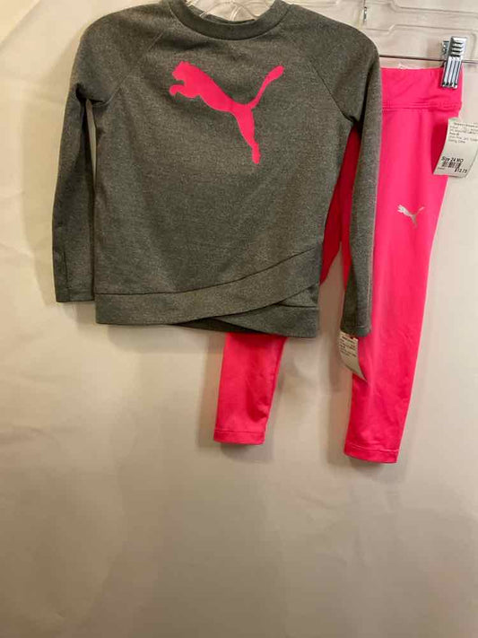 Puma (B) GRAY PINK Infant Size 24 MO 2PC Athletic Pant Suit