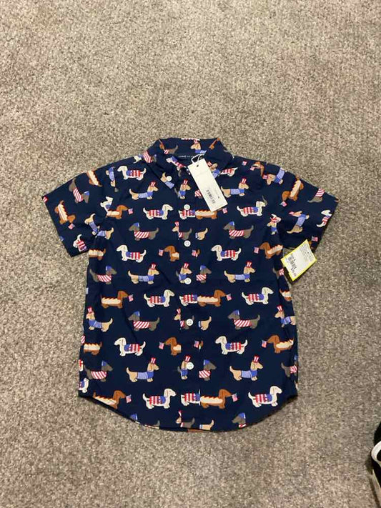 Janie and Jack (A) Red White Blue Toddler Size 4 Boy's ButtondownSS