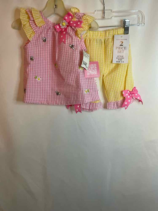 Rare Editions (B) pink yellow Infant Size 3-6 MO 2PC Casual