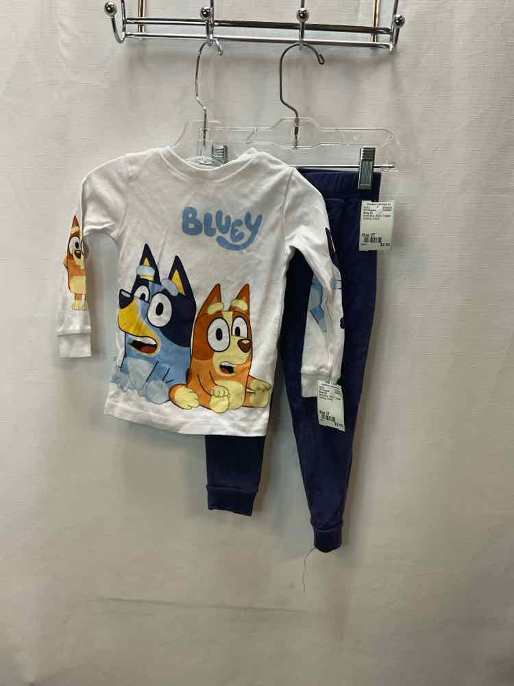 Bluey (C) White Blue Toddler Size 3T 2PCSleepwear