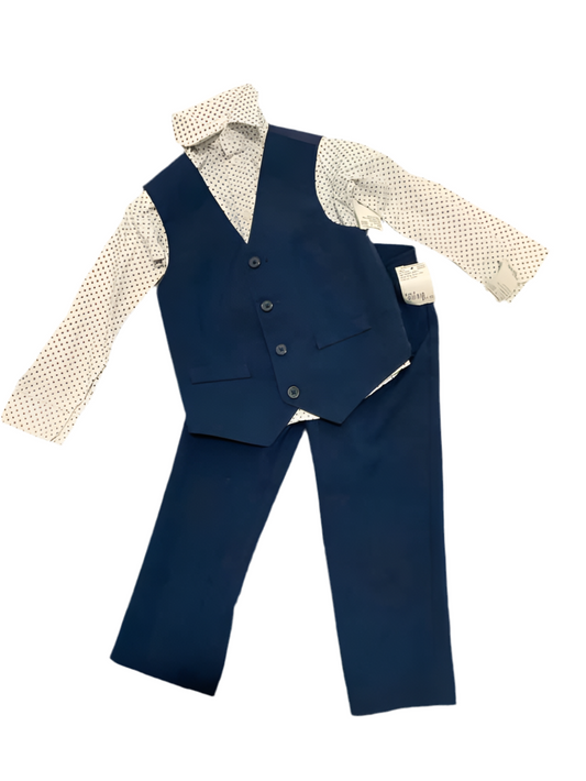 Van Huesen (C) White Blue Toddler Size 4 Boy's 3PCDressy