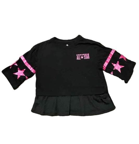Converse All Star (B) Black Pink Youth Size Small Girl's SSTop