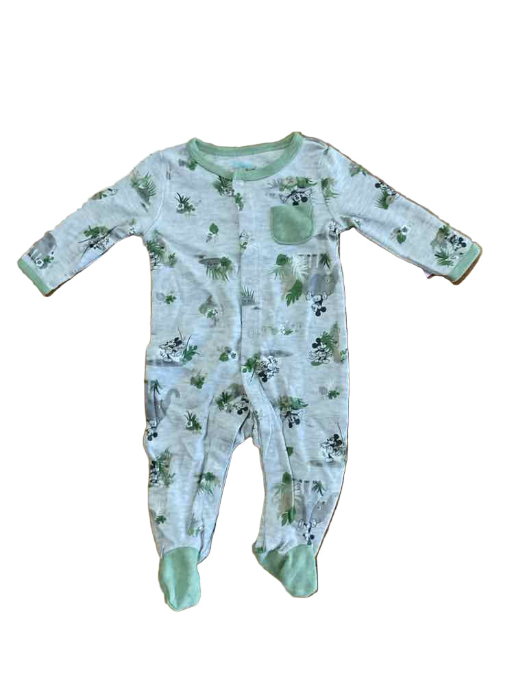 Disney Babies (C) GRAY GREEN Infant Size 0-3 MO Boy's 1PCSleepwear