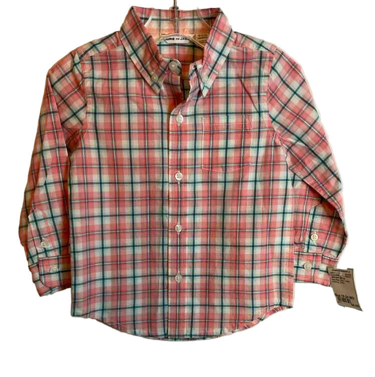 Janie and Jack (A) Red Plaid Infant Size 18-24 MO ButtondownLS