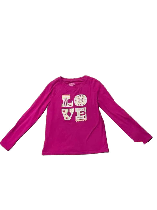 Cat and Jack (D) Magenta Youth Size 6-7 Girl's LSTop