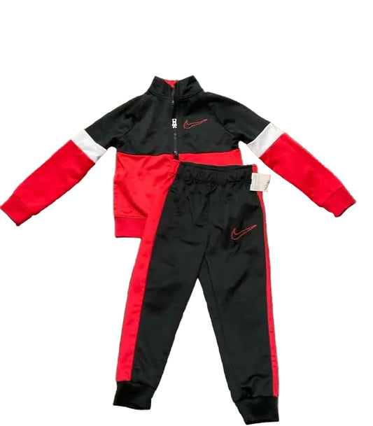 Nike (B) Red Black Toddler Size 2 Boy's 2PCAthleticPantSuit