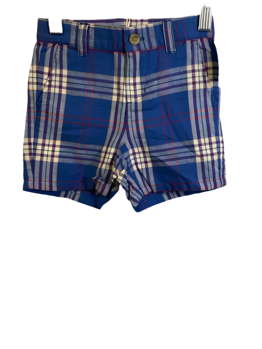 Janie and Jack (A) Blue Plaid Infant Size 18-24 MO ShortChino