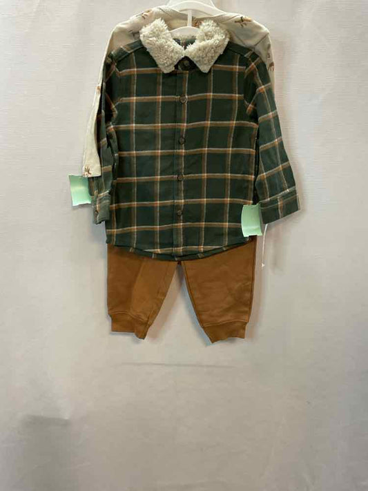 Carters (C) Brown Green Infant Size 18 MO 3PC Casual