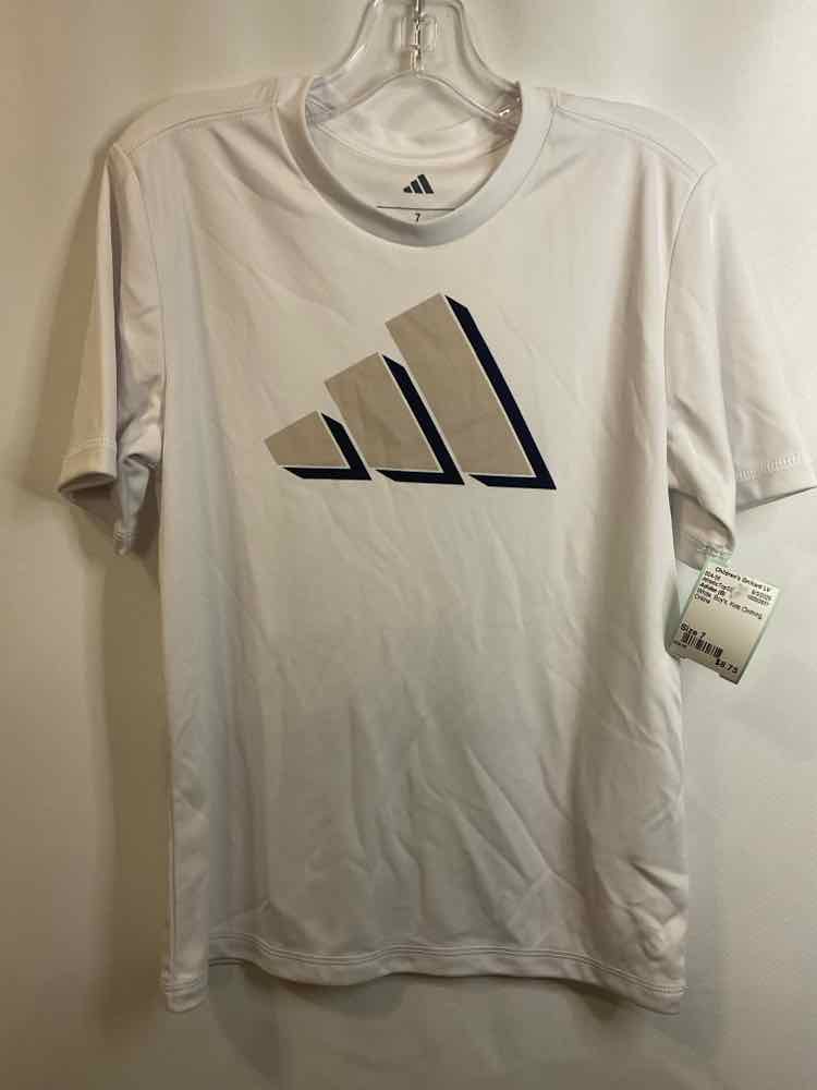 Adidas (B) White Youth Size 7 AthleticTopSS