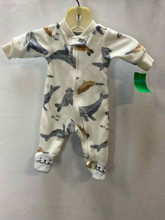 Carters (C) Animal Print Infant Size Preemie 1PCSleepwear