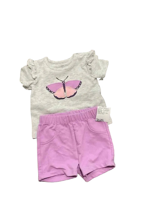 Pekkle (D) Purple Gray Infant Size 3 MO Girl's 2PC Casual