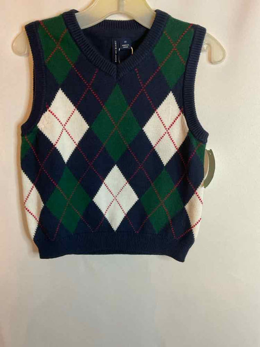 Janie and Jack (A) Blue Green Toddler Size 2T TopVest