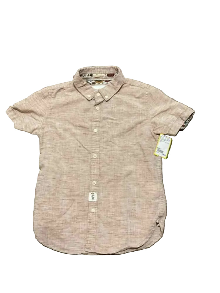 Denim & Flower Brown Youth Size 7 Boy's ButtondownSS