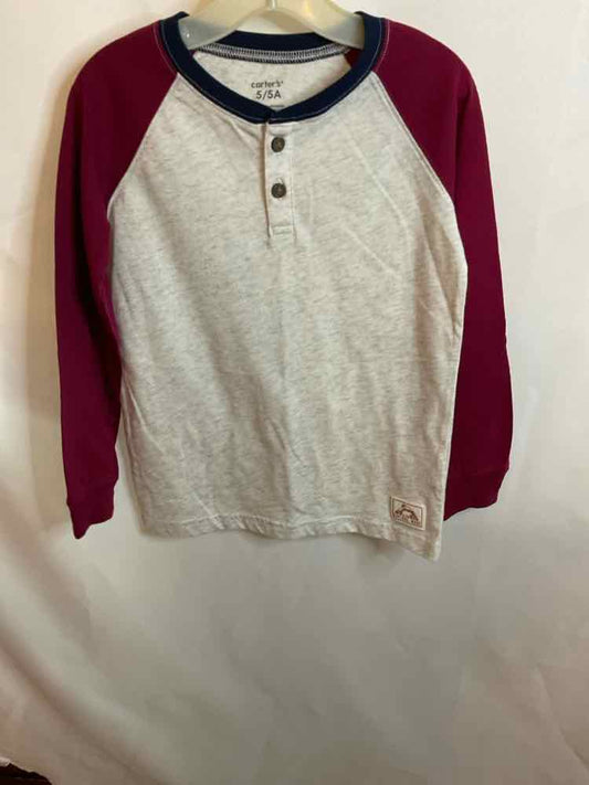 Carters (C) White Red Toddler Size 5 LSTop