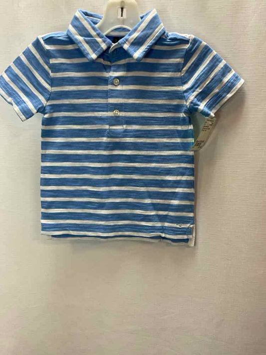 Janie and Jack (A) White Blue Infant Size 18-24 MO Polo