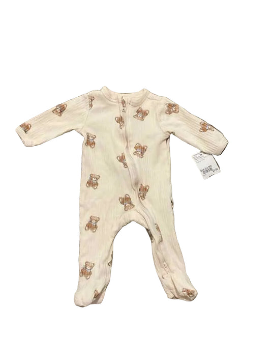 Rabbit + Bear (D) Brown Cream Infant Size 0-3 MO Boy's 1PCSleepwear