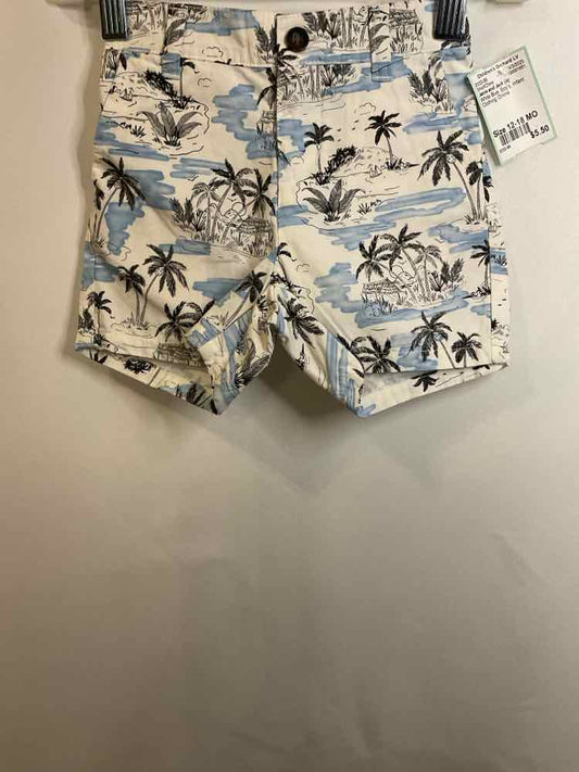 Janie and Jack (A) White Blue Infant Size 12-18 MO ShortChino
