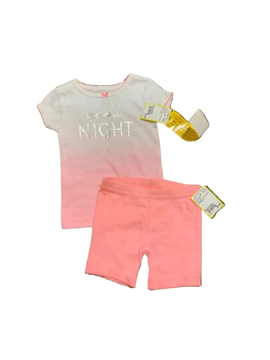 Carters (C) White Orange Infant Size 9 MO Girl's 2PCSleepwear