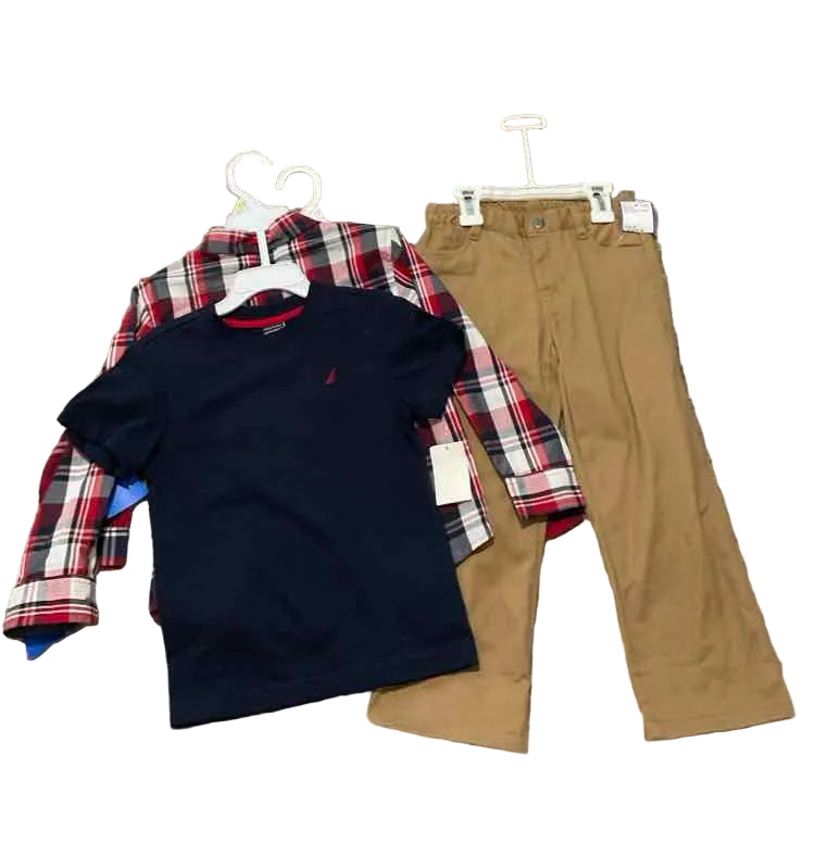 Nautica (B) Red Tan Toddler Size 4T Boy's 3PCCasual