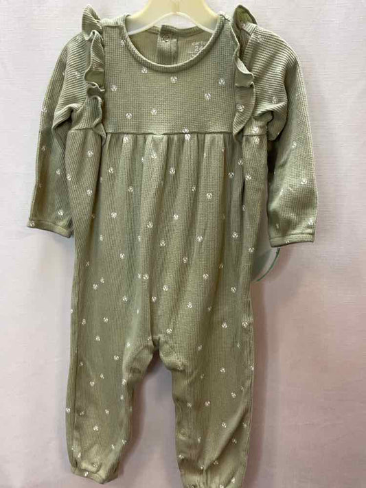 Carters (C) White Green Infant Size 24 MO 1PC Casual