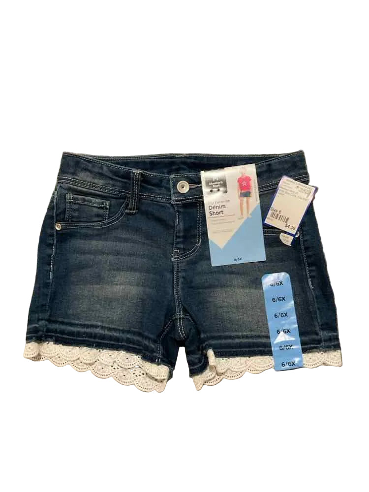 Members Mark (E) White Blue Youth Size 6 Girl's ShortDenim