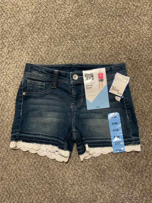 Members Mark (E) White Blue Youth Size 6 Girl's ShortDenim