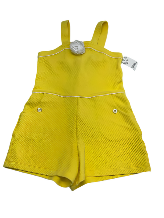Janie and Jack (A) White Yellow Youth Size 8 Girl's OverallShort