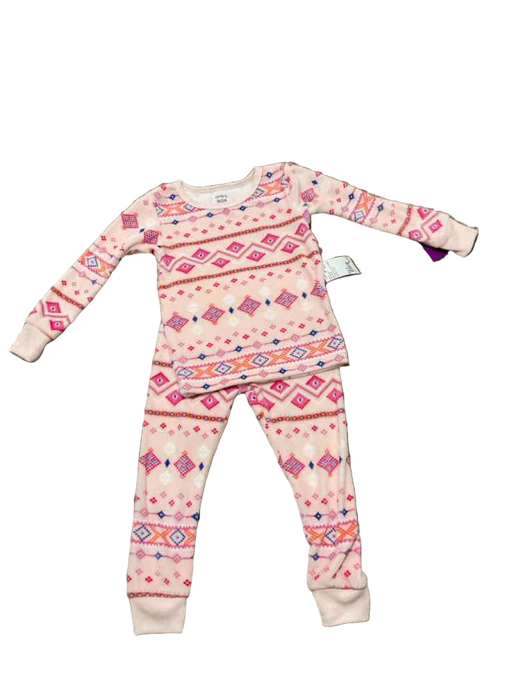 Carters (C) Orange Pink Toddler Size 2 Girl's 2PCSleepwear