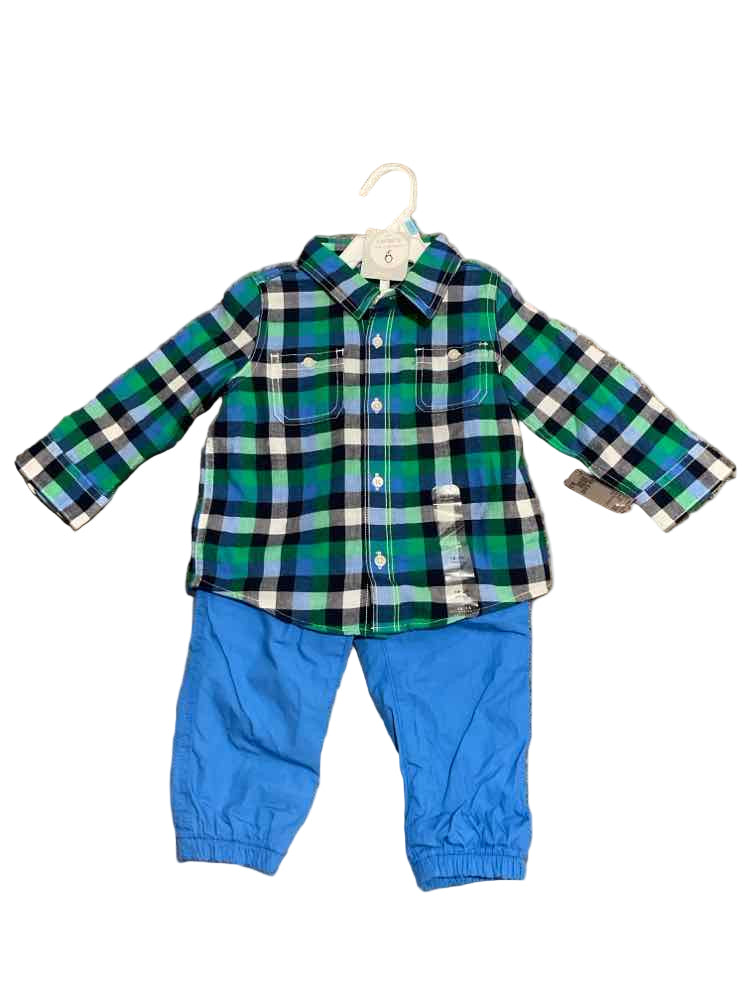 Gap (B) Plaid Infant Size 18-24 MO Boy's 2PC Casual