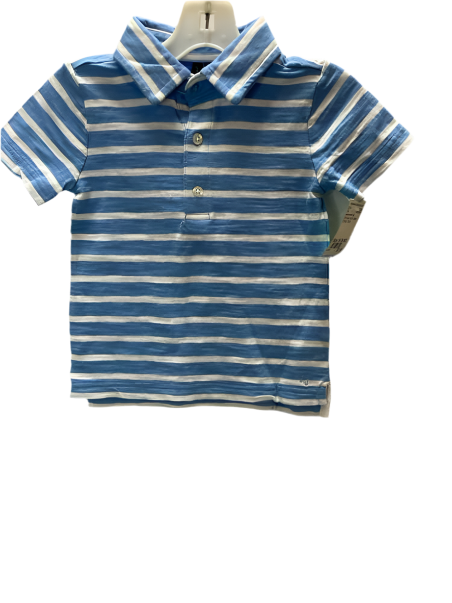 Janie and Jack (A) White Blue Infant Size 18-24 MO Polo