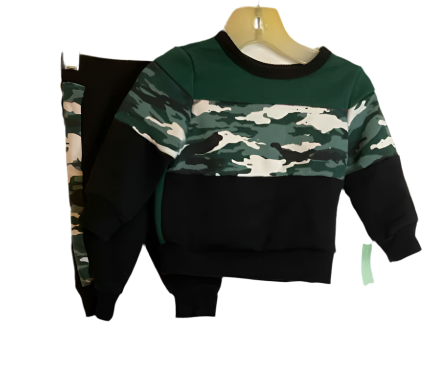 Children's Place (D) Green Black Infant Size 6-9 MO 2PC Casual