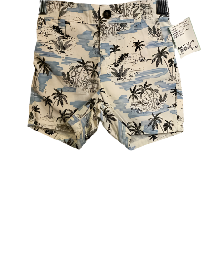 Janie and Jack (A) White Blue Infant Size 12-18 MO ShortChino
