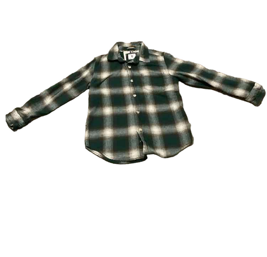 Denim & Flower Plaid Youth Size 8 Boy's ButtondownLS