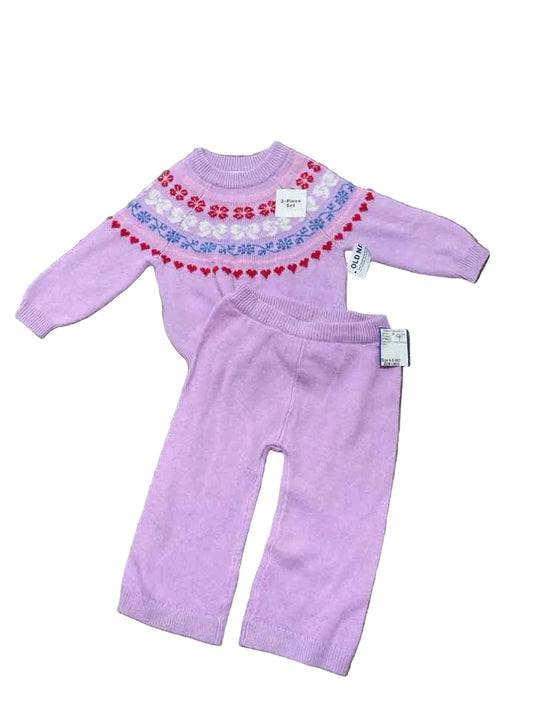 Old Navy (C) Purple Infant Size 6-9 MO Girl's 2PC Casual