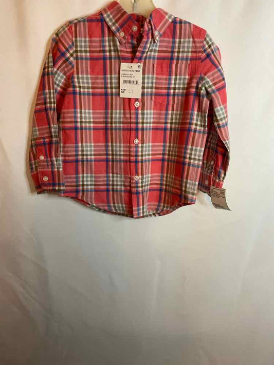 Janie and Jack (A) Orange Plaid Toddler Size 2T ButtondownLS