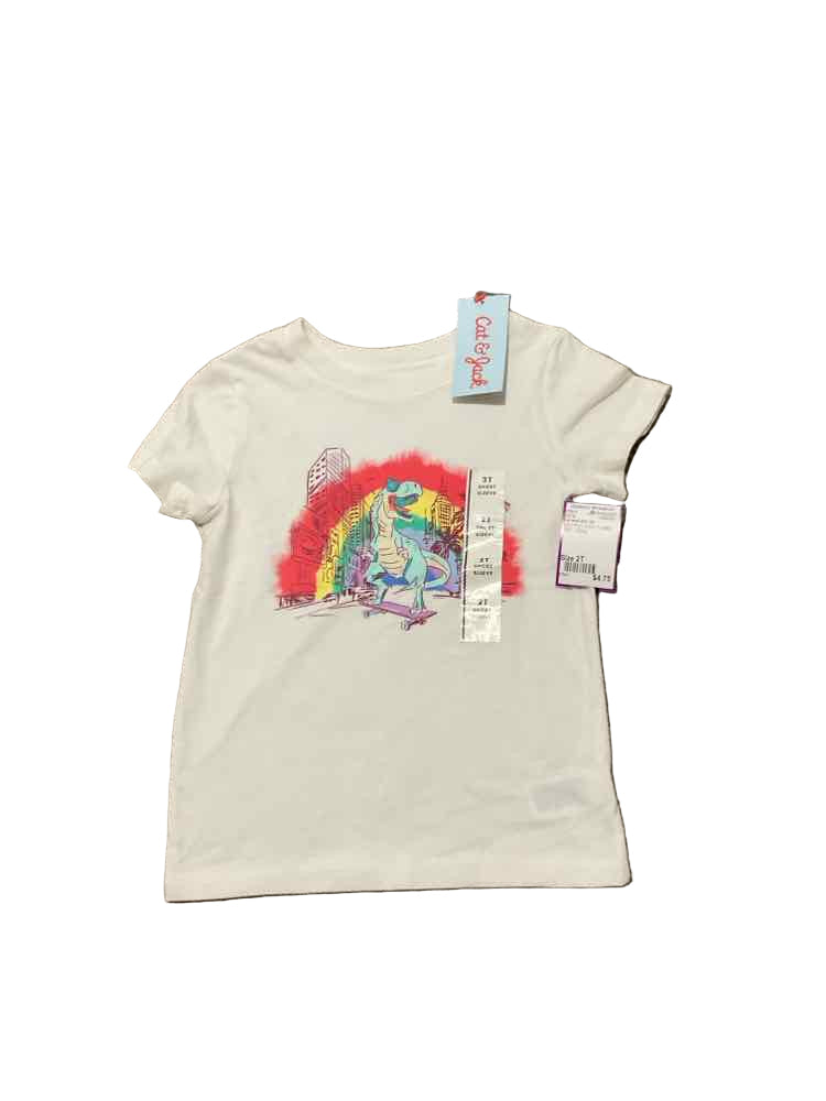 Cat and Jack (D) Dino Print Toddler Size 2T Boy's SSTop