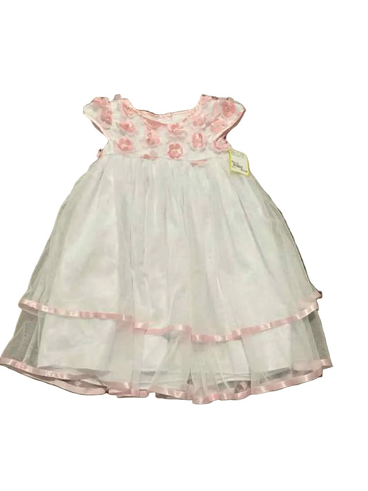 D Brand White Pink Toddler Size 2T Girl's PartyDress