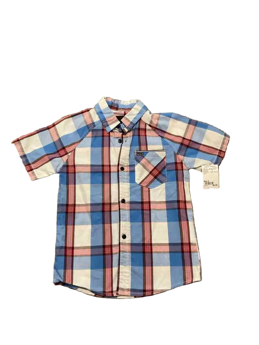 Hurley (C) Plaid Toddler Size 4 Boy's ButtondownSS