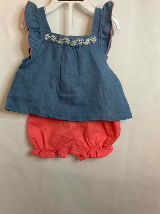Picapino (E) Orange Blue Infant Size 6-9 MO 2PC Casual