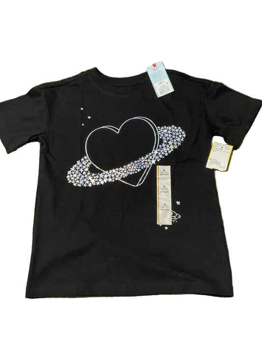 Cat and Jack (D) Black Silver Youth Size 6-7 Girl's SSTop
