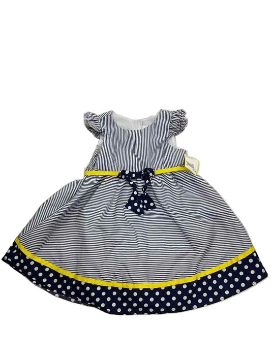 Rare Editions (B) White Blue Infant Size 24 MO Girl's CasualDress
