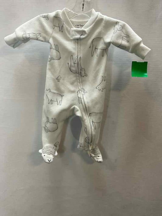 Carters (C) Animal Print Infant Size Preemie 1PCSleepwear