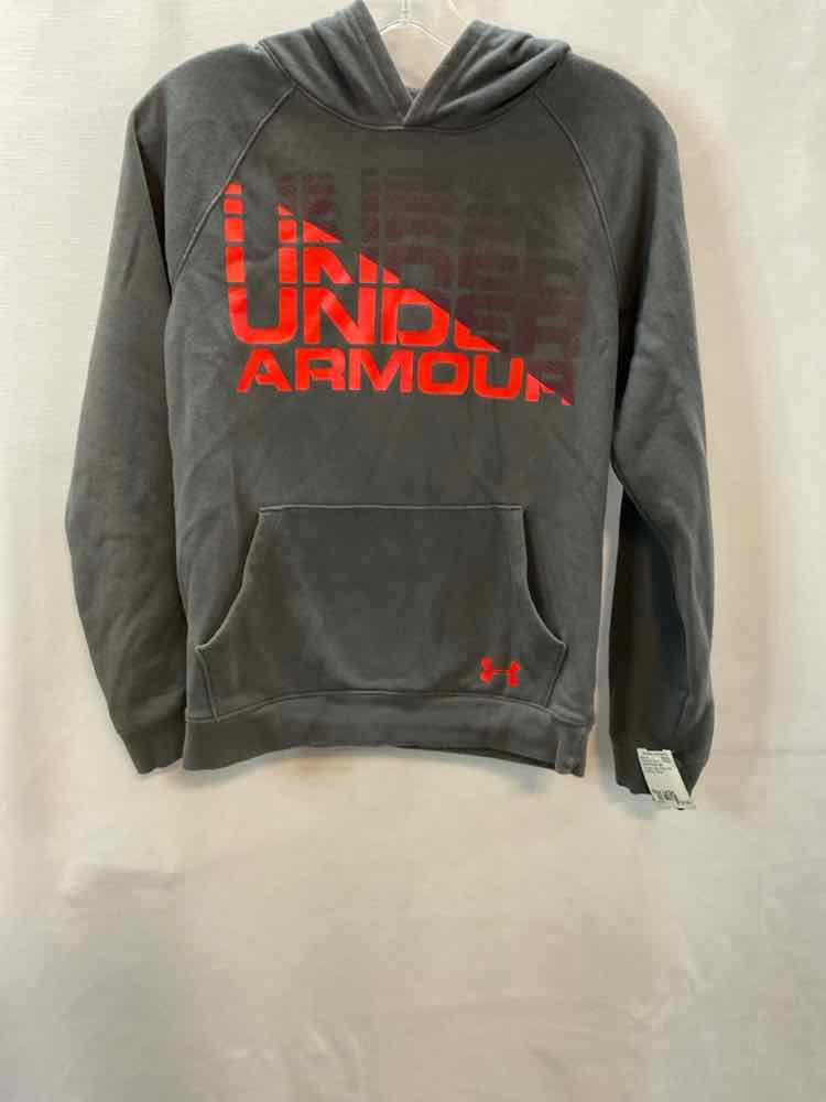 Under Armour (B) Orange Gray Youth Size Large AthleticSweatshirt