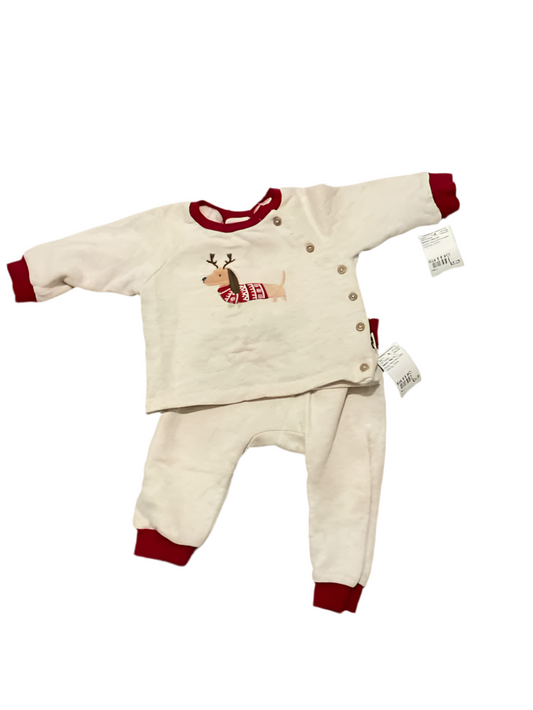 Rabbit + Bear (D) Brown Red Infant Size 6-9 MO Boy's 2PC Casual