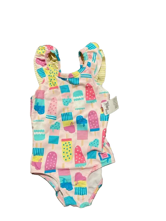 Ruffle Butts and Rugg (B) pink yellow Toddler Size 5 Girl's 1PCSwimwear