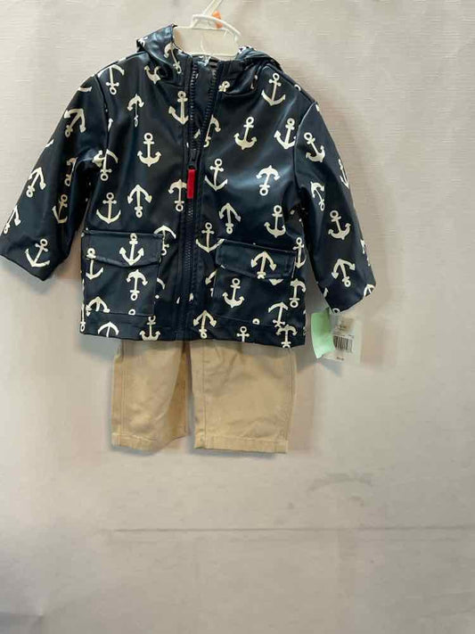 Little Me (C) White Blue Infant Size 12 MO 3PC Casual