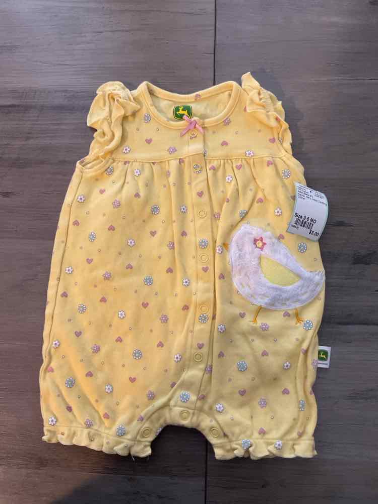 John Deere (C) Yellow Infant Size 3-6 MO Girl's 1PC Casual