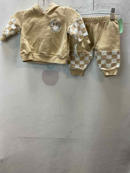 MiniBean (D) Brown White Infant Size 0-3 MO 2PC Casual